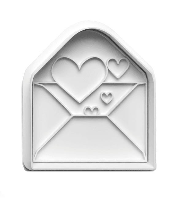 Prachtige cookie cutter van een envelop die bij de Valentijn cookie cutters hoort